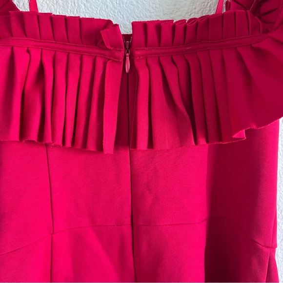 Urban Outfitters Red Off Shoulder Ruffle Romper - Picture 7 of 12